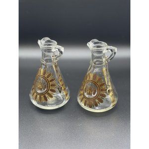 Georges Briard Vintage Oil and Vinegar Glass Cruet Set of 2 Hazel Atlas